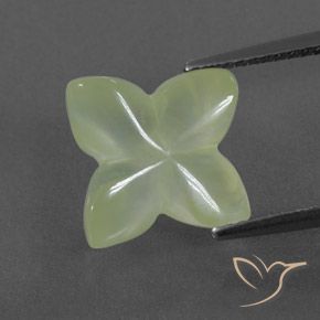 5.43ct Natural Pale Green  Prehnite, Flor cortada, Transparente/Translúcido