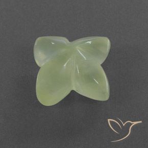 Prehnite Pale Green  Natural 5.43ct, Flor cortada, Transparente/Translúcido