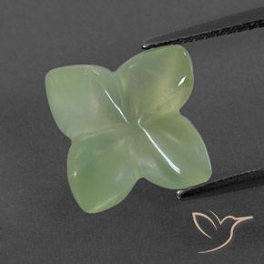 6.89ct Natural Pale Green  Prehnite, Flor cortada, Transparente/Translúcido