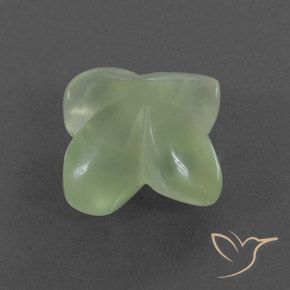 Prehnite Pale Green  Natural 6.89ct, Flor cortada, Transparente/Translúcido