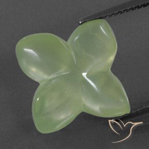 Prehnite Yellow Green  Natural 9.49ct, Flor cortada, Transparente/Translúcido