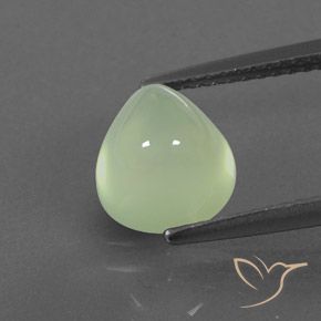 3.14ct Natural Luz verde Prehnite, Formato de pêra, Transparente/Translúcido