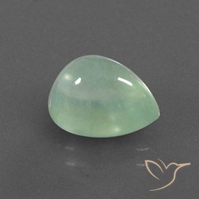 Prehnite Verde amarelado claro Natural 3.54ct, Formato de pêra, Transparente