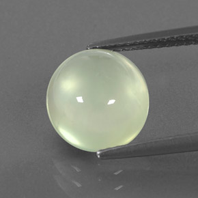 Prehnita verde natural 3,53ct, corte oval, transparente
