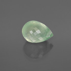 Prehnita verde natural 2,46ct, briolete, transparente