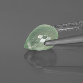 Prehnita verde natural 2,46ct, briolete, transparente