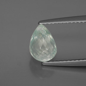 Prehnita verde natural 1,73ct, briolete, transparente