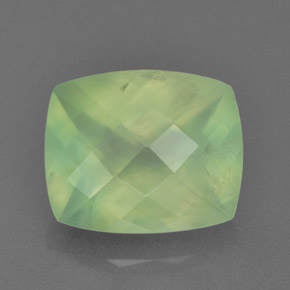 Prehnita verde natural 5,31ct, almofada cortada, translúcido