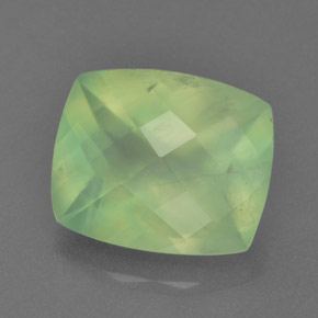Prehnita verde natural 5,31ct, almofada cortada, translúcido