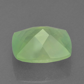 Prehnita verde natural 5,31ct, almofada cortada, translúcido