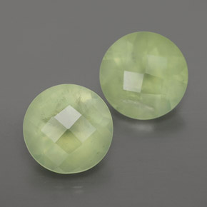 Pedras preciosas de prehnita verde natural de 3,69 ct, transparente, transparente/translúcido