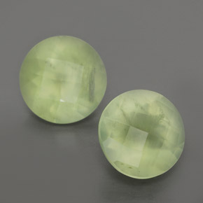 Pedras preciosas de prehnita verde natural de 3,69 ct, transparente, transparente/translúcido