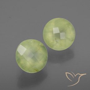 Pedras preciosas de Prehnite Terra Verde natural de 3.63 ct, Redondo, Transparente/Translúcido