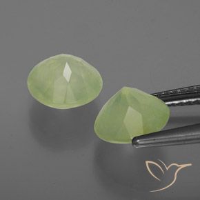 Pedras preciosas de Prehnite Terra Verde natural de 3.63 ct, Redondo, Transparente/Translúcido