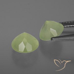 Pedras preciosas de prehnita verde natural de 3,76 ct, transparente, transparente/translúcido