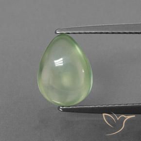 2.50ct Natural Verde Limão Pálido Prehnite, Formato de pêra, Transparente