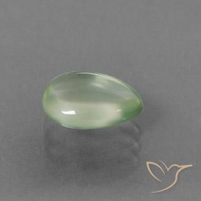 Prehnite Verde Limão Pálido Natural 2.50ct, Formato de pêra, Transparente
