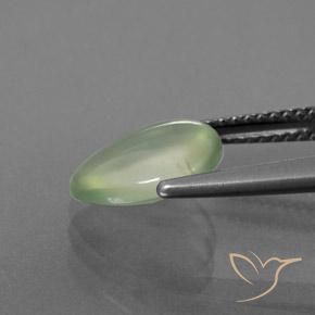Prehnite Verde Limão Pálido Natural 2.50ct, Formato de pêra, Transparente