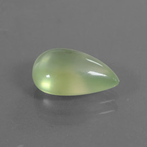 Prehnita verde natural 2,92ct, formato de pêra, transparente