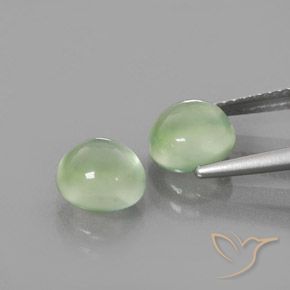 Pedras preciosas de Prehnite Pêra Pêra Verde natural de 3.71 ct, Redondo, Transparente
