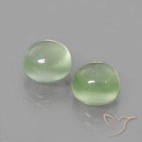 Pedras preciosas de Prehnite Verde muito claro natural de 5.68 ct, Redondo, Transparente