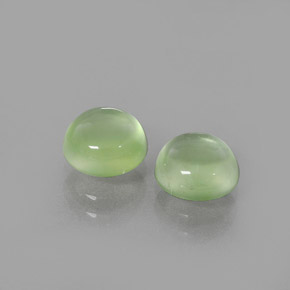 Pedras preciosas de prehnita verde natural de 2,97 ct, corte redondo, transparente