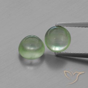 3.40ctw Natural Verde muito claro Prehnite, Redondo, Transparente