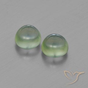 Pedras preciosas de Prehnite Verde muito claro natural de 3.40 ct, Redondo, Transparente