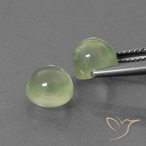 Pedras preciosas de Prehnite Luz verde natural de 5.49 ct, Redondo, Transparente