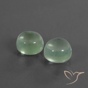 Pedras preciosas de Prehnite Verde muito claro natural de 5.84 ct, Redondo, Transparente