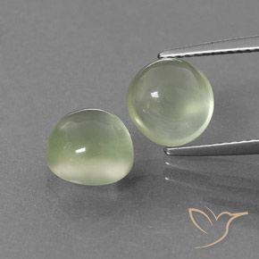5.93ctw Natural Verde acinzentado Prehnite, Redondo, Transparente