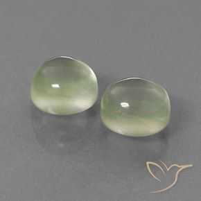 Pedras preciosas de Prehnite Verde acinzentado natural de 5.93 ct, Redondo, Transparente