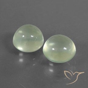 Pedras preciosas de Prehnite Verde muito claro natural de 5.30 ct, Redondo, Transparente