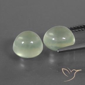 Pedras preciosas de Prehnite Verde muito claro natural de 5.30 ct, Redondo, Transparente