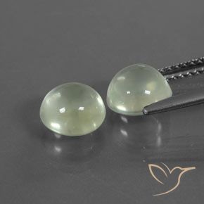 Pedras preciosas de Prehnite Verde muito claro natural de 3.23 ct, Redondo, Transparente
