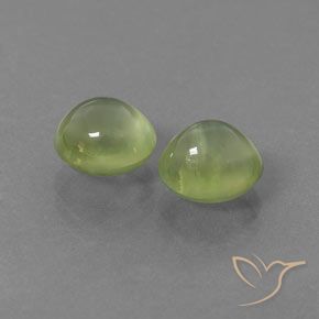 Pedras preciosas de Prehnite verde pêra natural de 4.21 ct, oval, Transparente