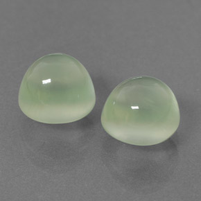 Pedras preciosas de prehnita verde natural de 5,17 ct, corte redondo, transparente