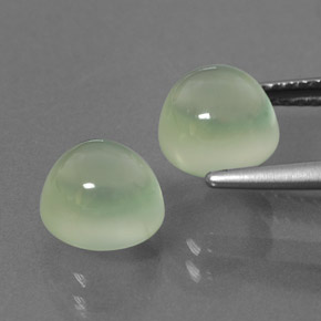 Pedras preciosas de prehnita verde natural de 5,17 ct, corte redondo, transparente