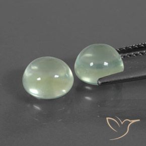 Pedras preciosas de Prehnite Verde muito claro natural de 3.19 ct, Redondo, Transparente