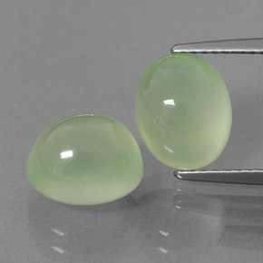 Pedras preciosas de prehnita verde natural de 7,43 ct, transparente, transparente/translúcido