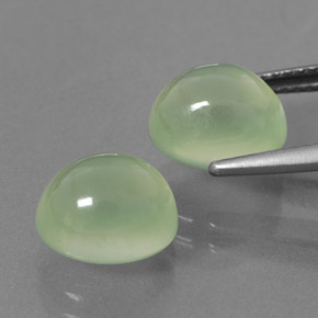 Pedras preciosas de prehnita verde natural de 7,43 ct, transparente, transparente/translúcido