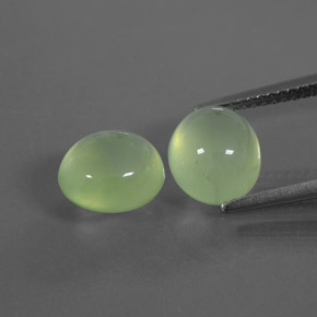 Pedras preciosas de prehnita verde natural de 5,45 ct, transparente, transparente/translúcido