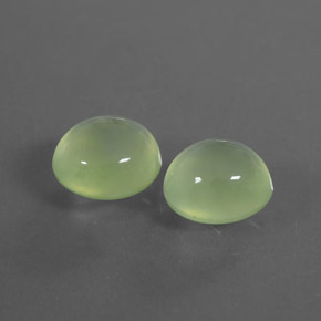 Pedras preciosas de prehnita verde natural de 5,45 ct, transparente, transparente/translúcido
