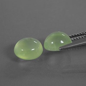 Pedras preciosas de prehnita verde natural de 5,45 ct, transparente, transparente/translúcido