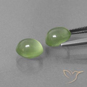 Pedras preciosas de Prehnite Verde médio natural de 5.11 ct, oval, Transparente