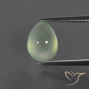 3.28ct Natural Luz verde Prehnite, Formato de pêra, Transparente