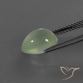 Prehnite Luz verde Natural 3.28ct, Formato de pêra, Transparente