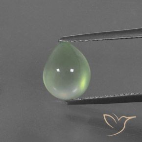 3.35ct Natural Amarelo Claro Verde Prehnite, Formato de pêra, Transparente
