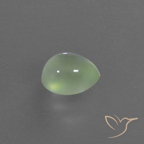 Prehnite Amarelo Claro Verde Natural 3.35ct, Formato de pêra, Transparente