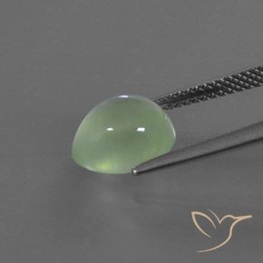 Prehnite Amarelo Claro Verde Natural 3.35ct, Formato de pêra, Transparente